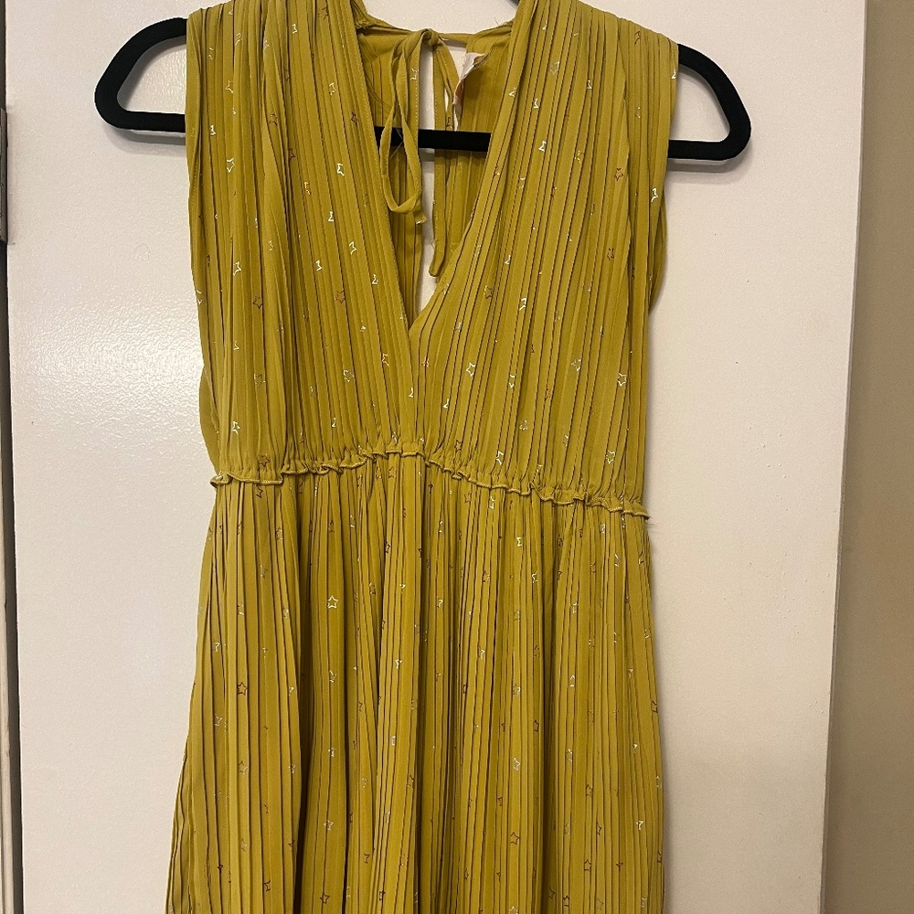 Mustard Flowy Dress with Stars